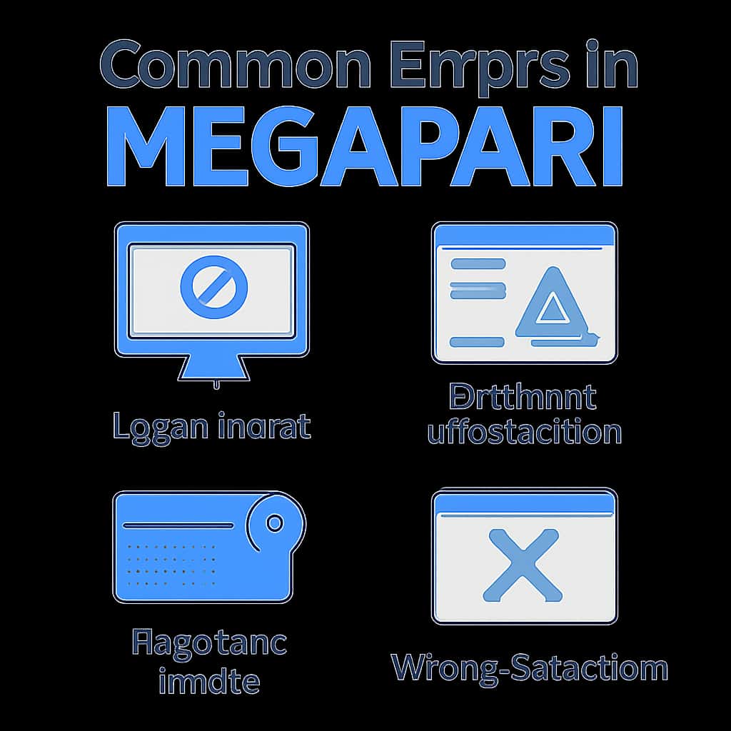 A diagram explaining troubleshooting steps for common errors in Megapari.